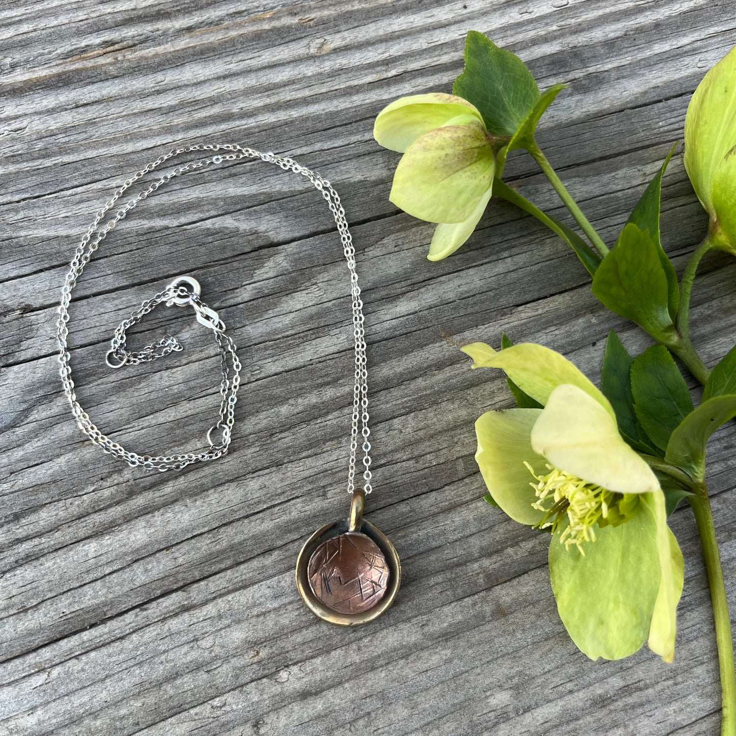 Eclipse Pendant in Brass & Rosy Copper