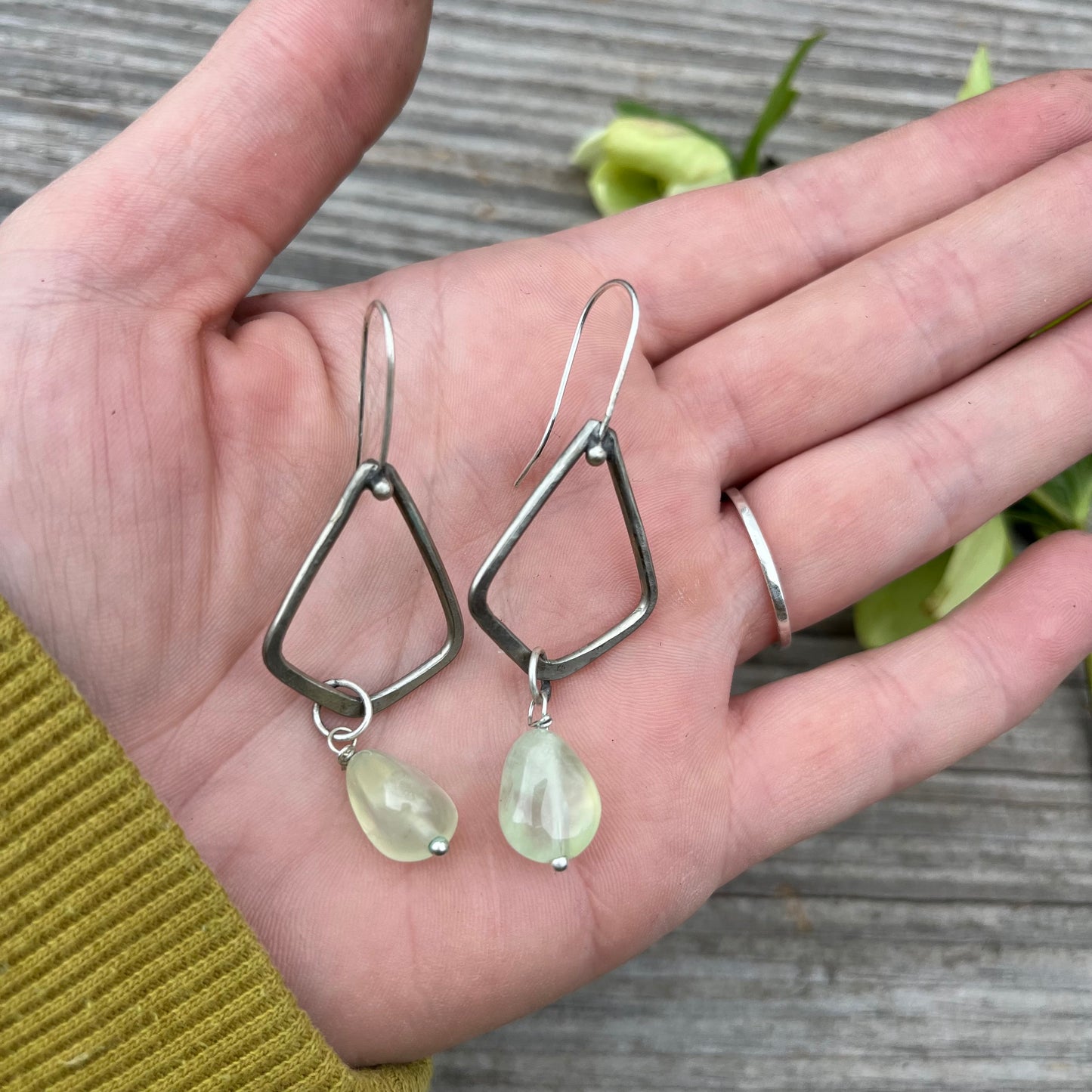Lime Chrysoprase Drop Earring