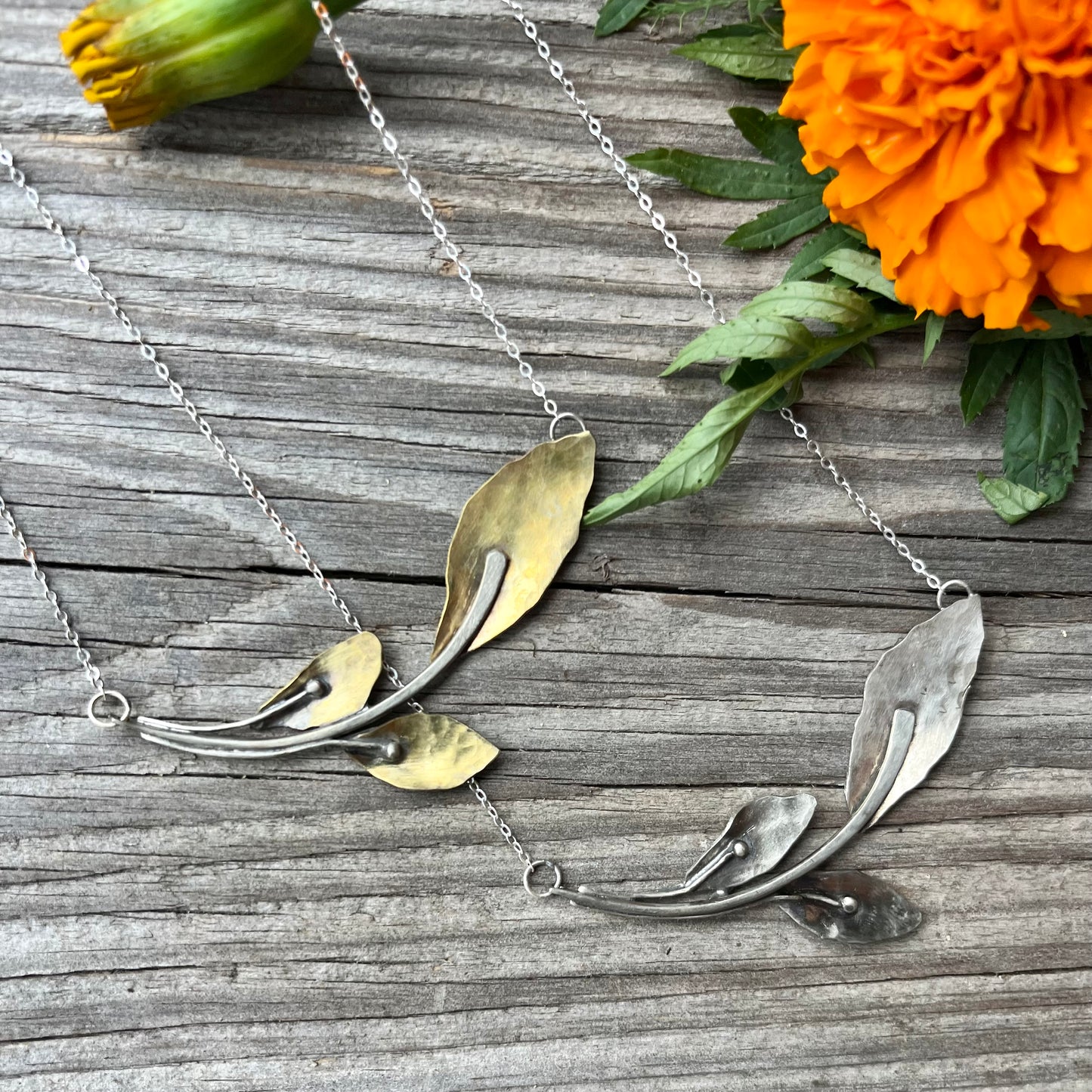 Layered Leaf Necklace