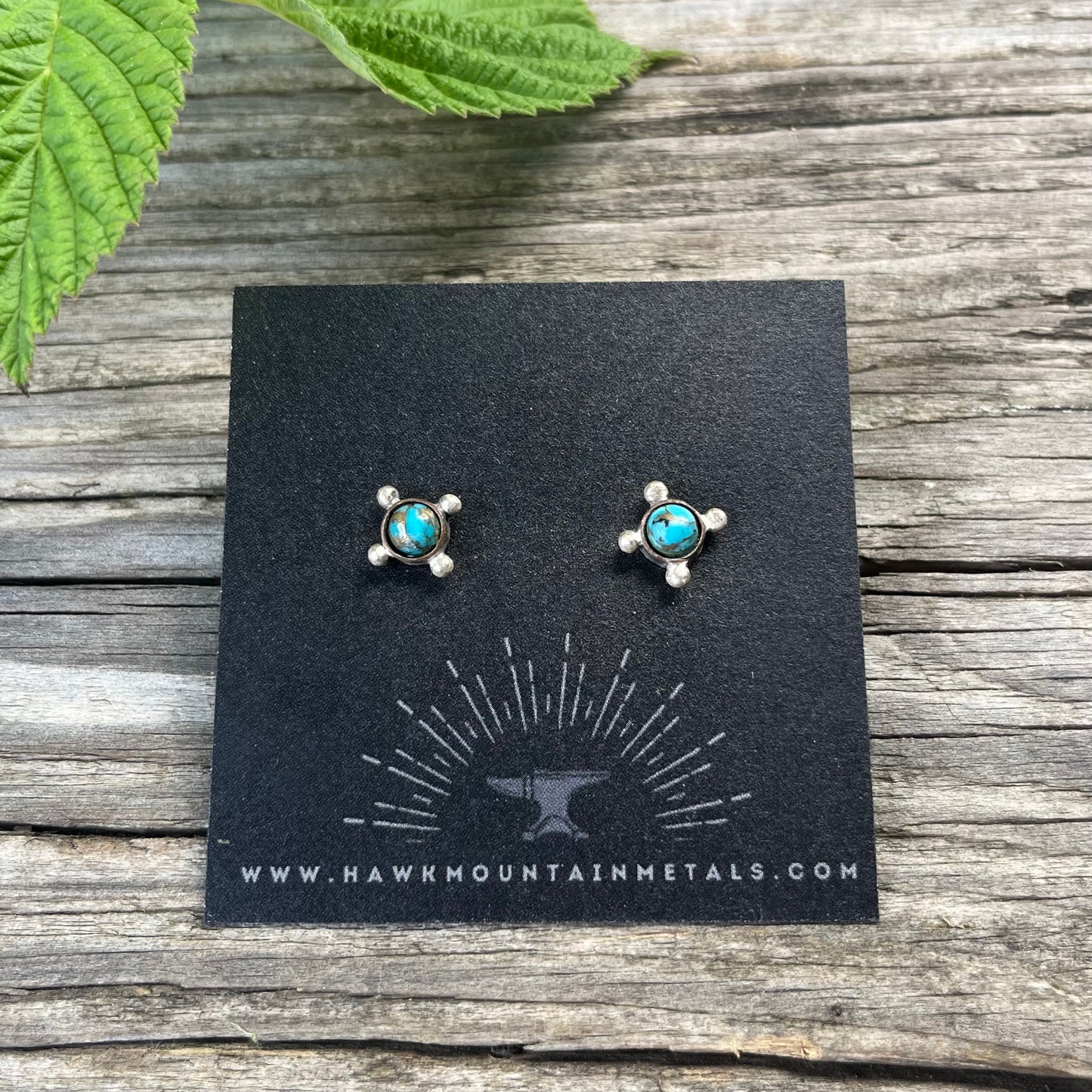 Studded Mohave Copper Turquoise Post