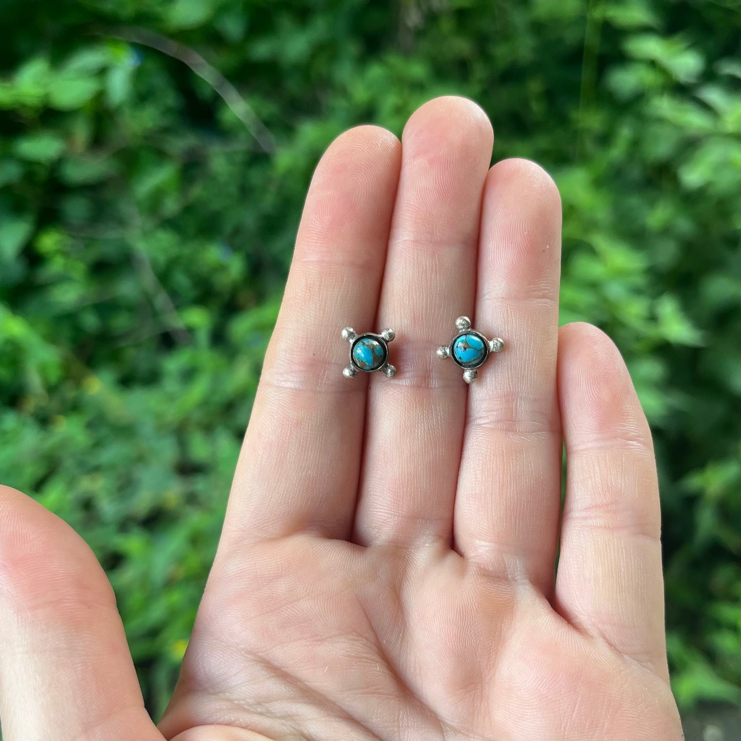 Studded Mohave Copper Turquoise Post