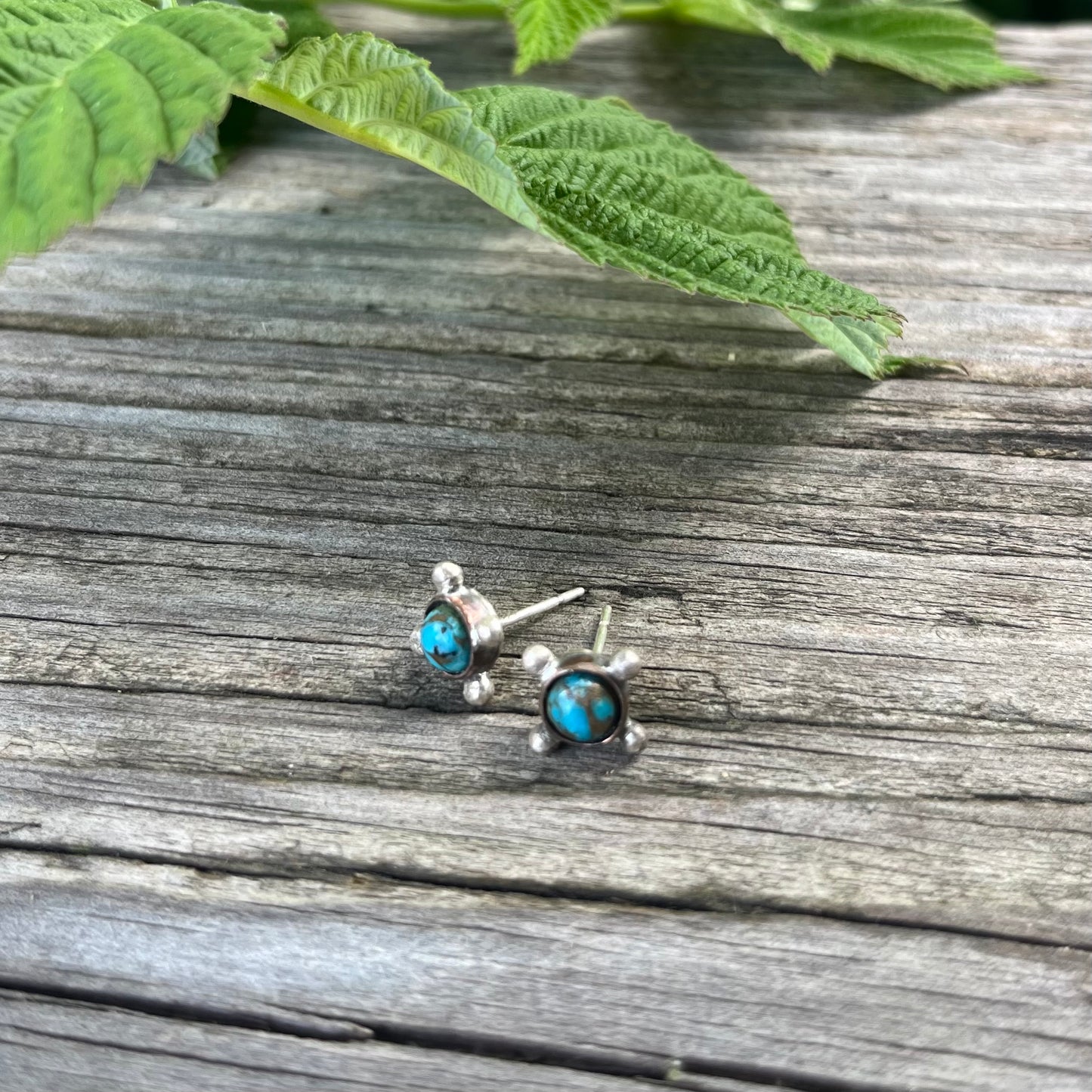 Studded Mohave Copper Turquoise Post