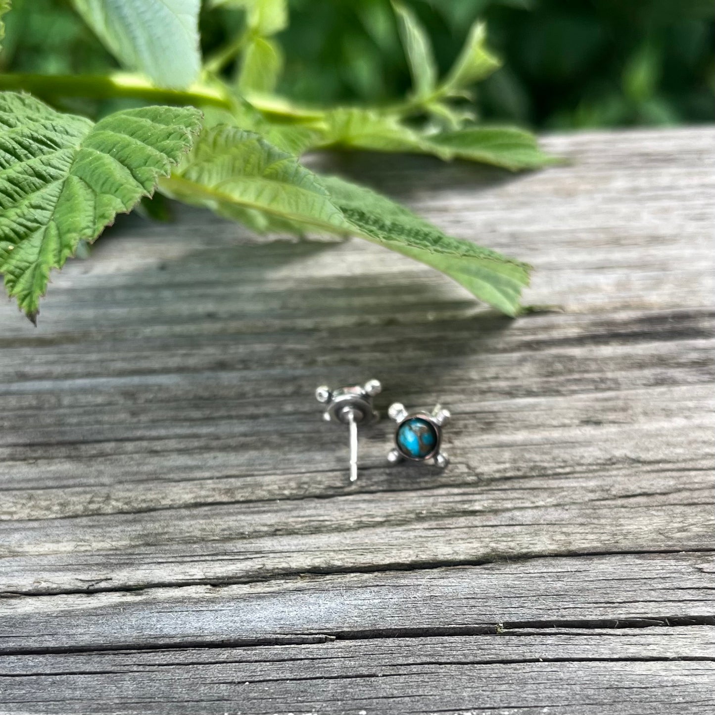 Studded Mohave Copper Turquoise Post