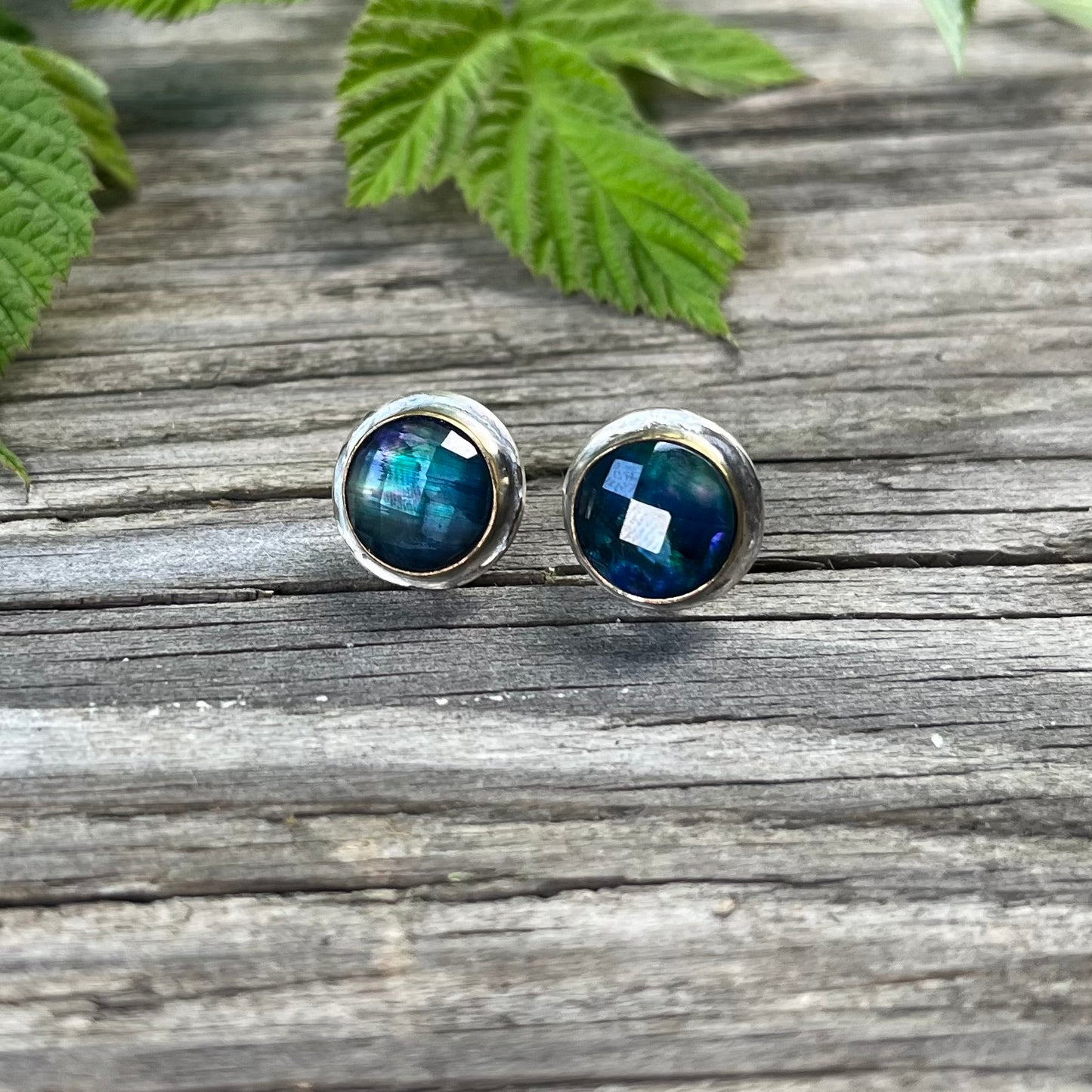 Abalone Doublet Statement Stud