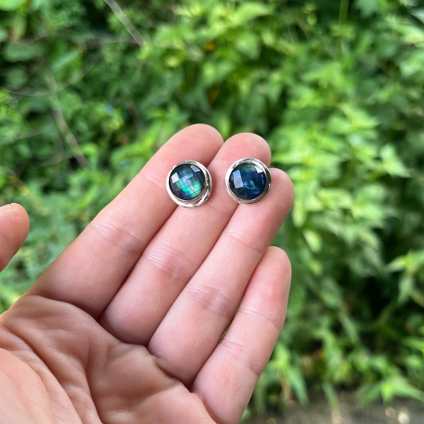 Abalone Doublet Statement Stud