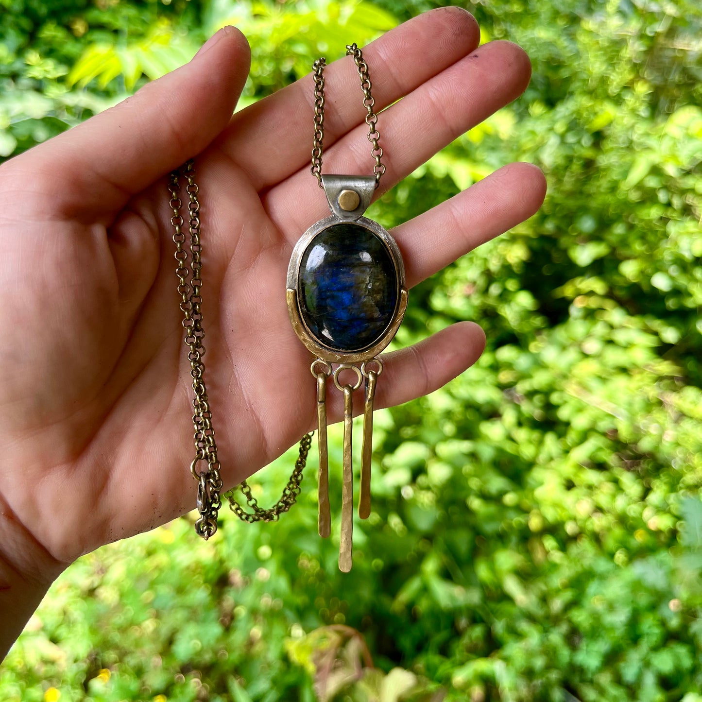 Labradorite Fringe Pendant