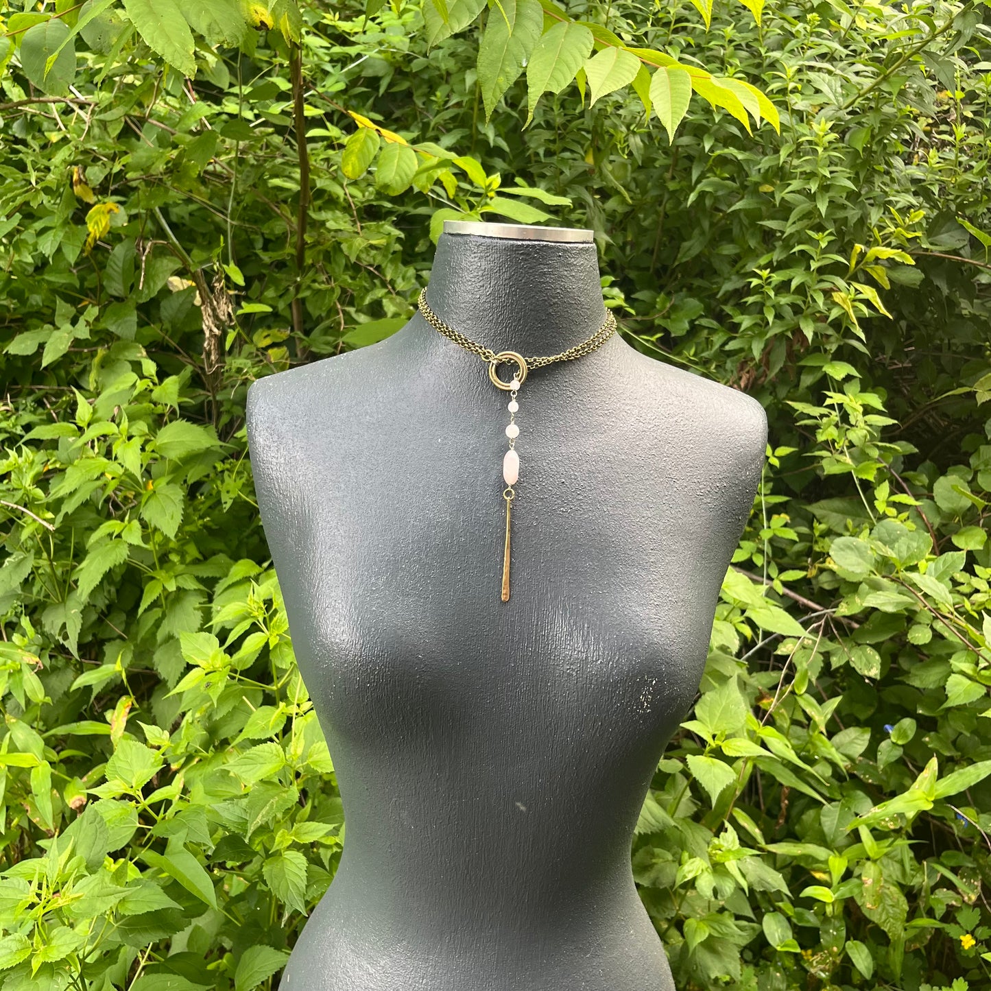 Rose Quartz Lariat Necklace