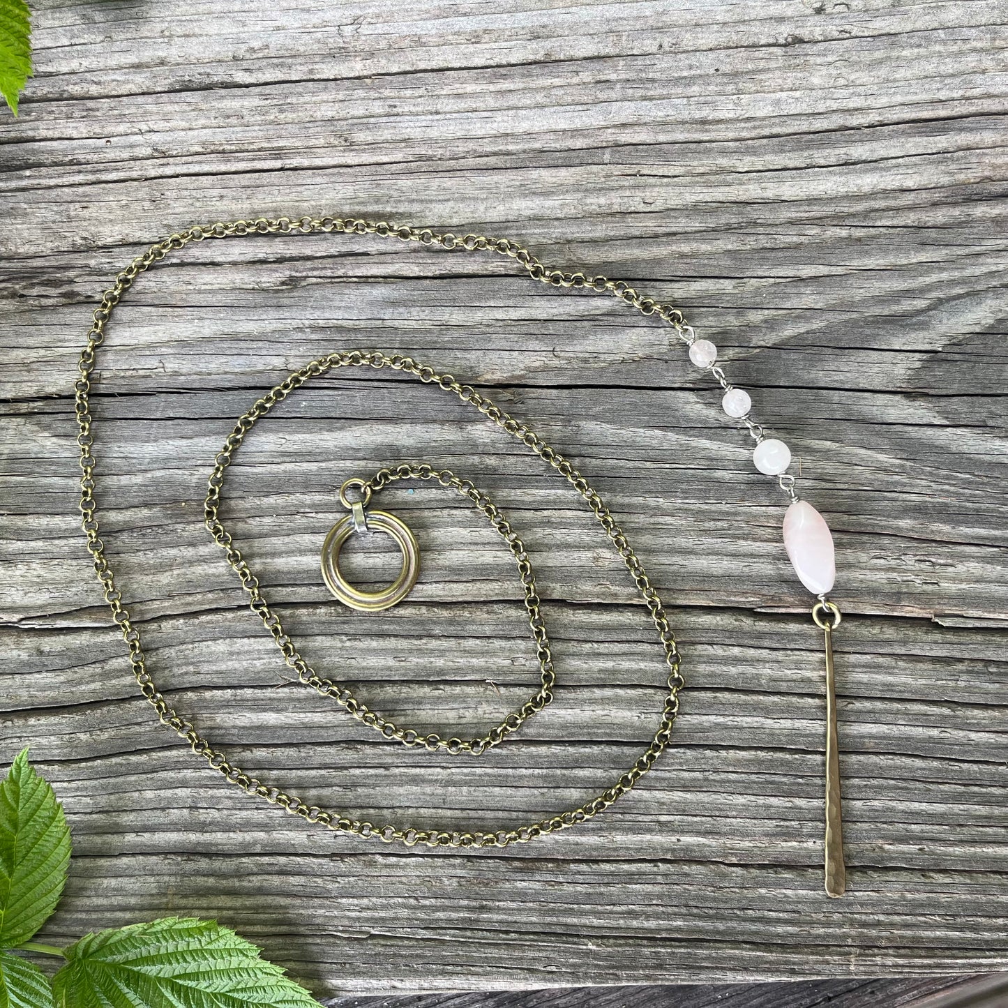 Rose Quartz Lariat Necklace