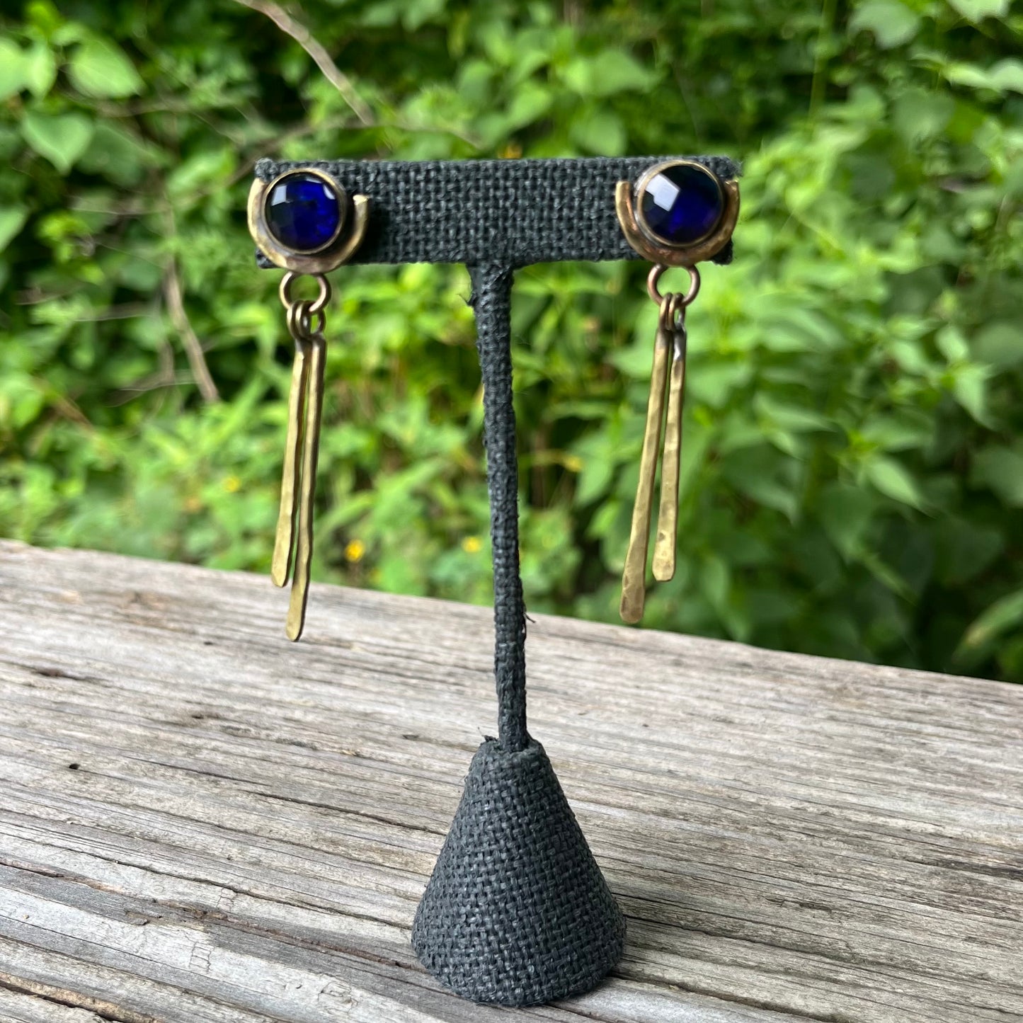 Forged Fringe Abalone Doublet Earring