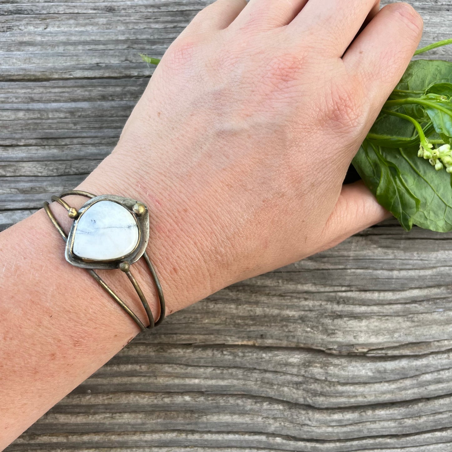 Dendritic Opal Cuff Bracelet
