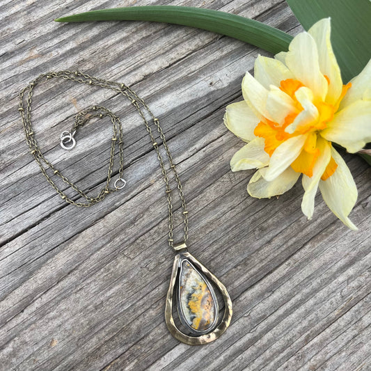 Bumblebee Jasper Teardrop Pendant