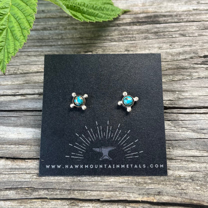 Studded Mohave Copper Turquoise Post