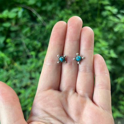 Studded Mohave Copper Turquoise Post