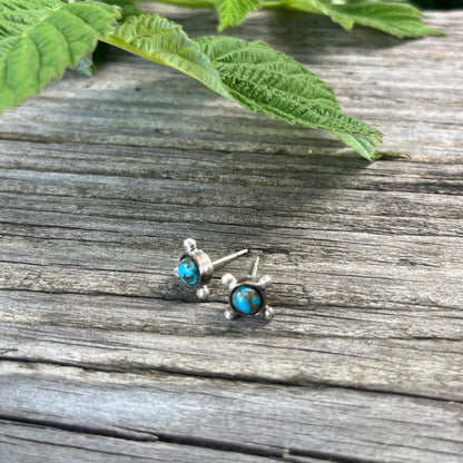 Studded Mohave Copper Turquoise Post