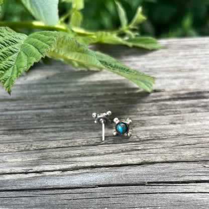 Studded Mohave Copper Turquoise Post