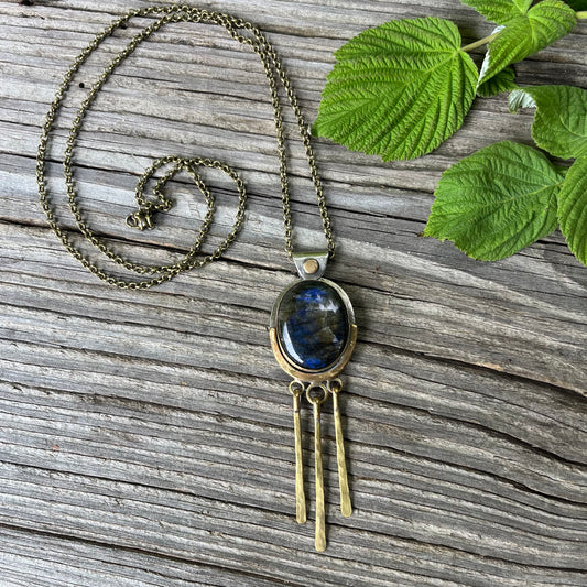 Labradorite Fringe Pendant